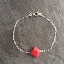 Charger l'image dans la galerie, Bracelets pierre fine fleur argent 925