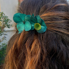 Charger l'image dans la galerie, Peigne hortensia bleu & scabiosa jaune