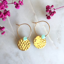 Charger l'image dans la galerie, Créoles plaquées or & amazonite