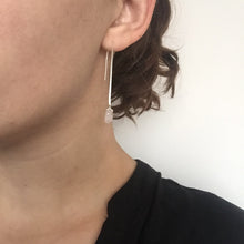 Charger l'image dans la galerie, Boucles d'oreilles chaîne argent & quartz rose