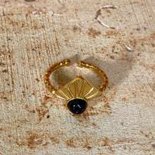 Charger l'image dans la galerie, Bague Dune plaquée or & blue sand