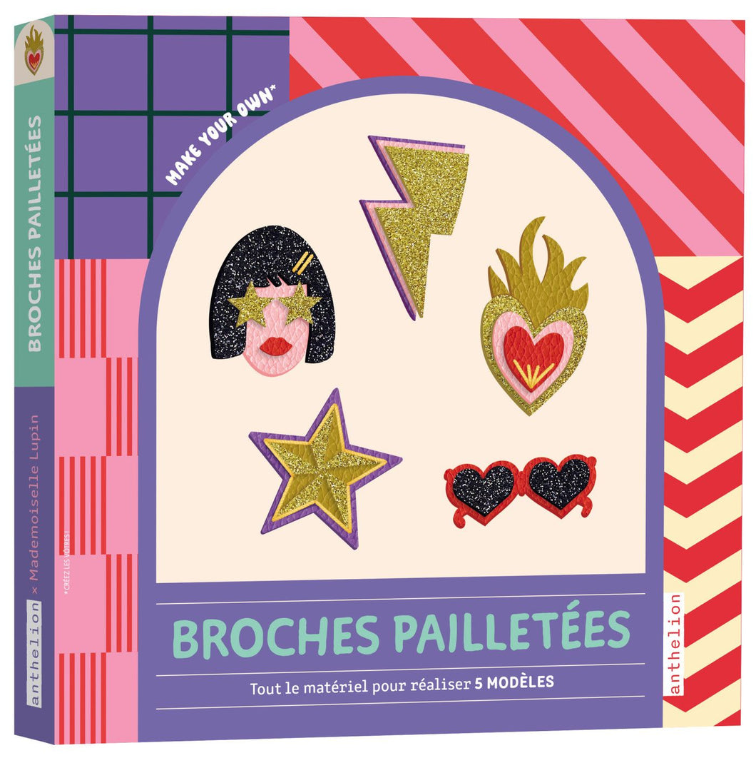 Broches pailletées rock