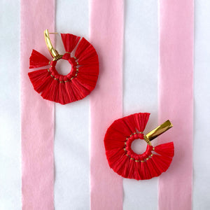 Boucles éventails rouges