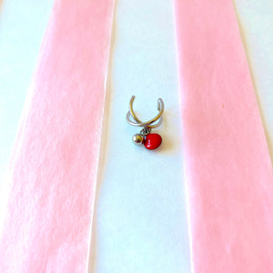 Bague d'oreille cherry rouge