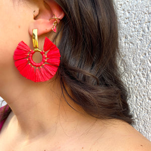 Boucles éventails rouges