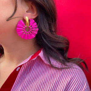 Boucles éventails fuchsia