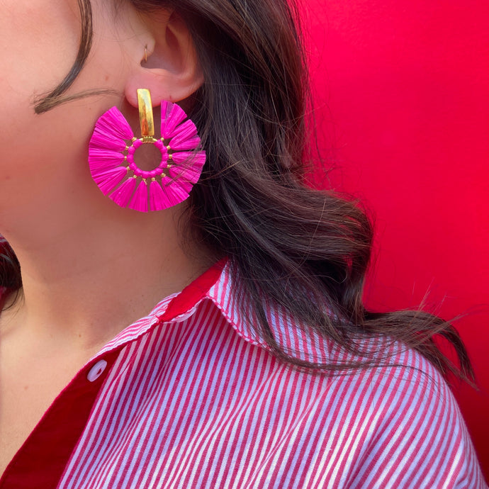 Boucles éventails fuchsia