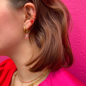 Bague d'oreille coeur rouge