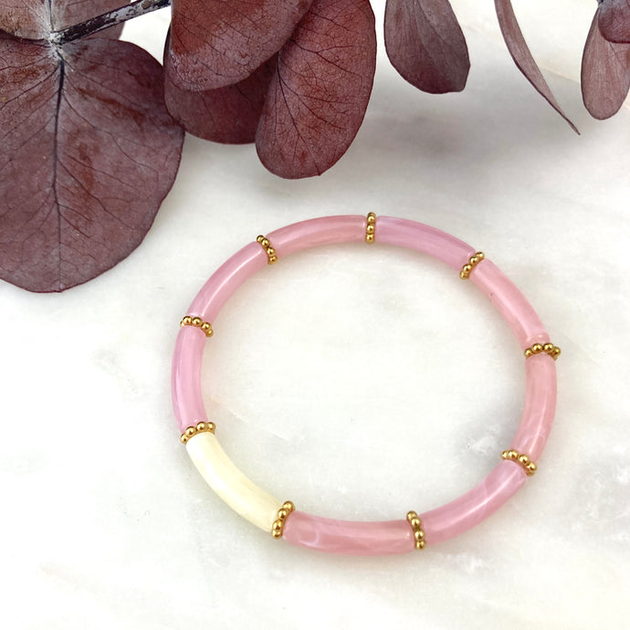 Bracelet cercle rose