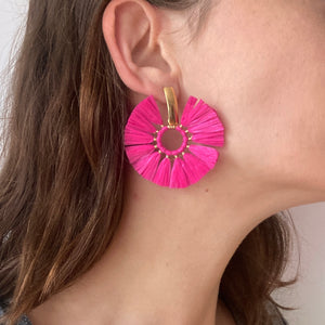 Boucles éventails fuchsia