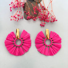 Charger l&#39;image dans la galerie, Boucles éventails fuchsia