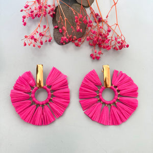 Boucles éventails fuchsia