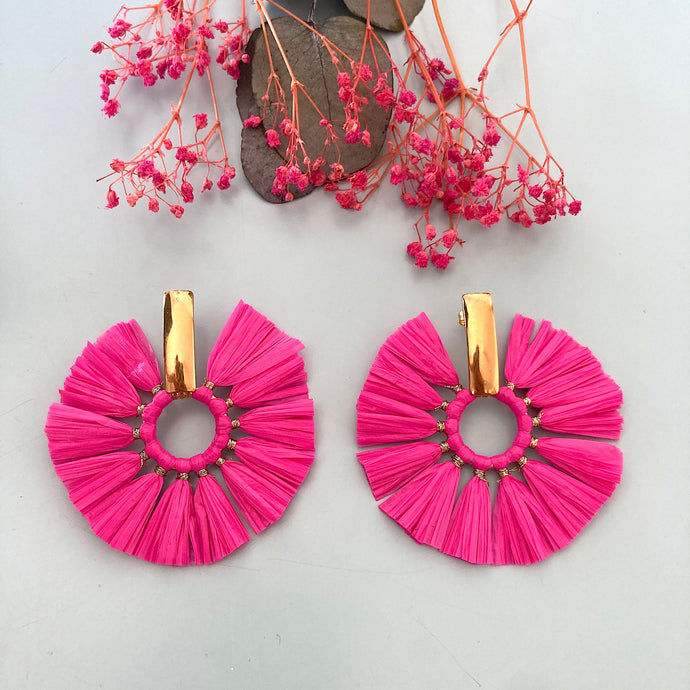 Boucles éventails fuchsia