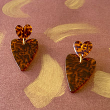 Charger l&#39;image dans la galerie, Boucles doubles-coeurs léopard