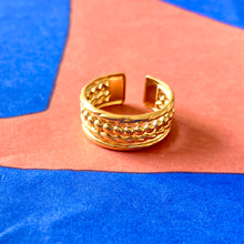 Charger l&#39;image dans la galerie, Bague quatre rangs en acier doré