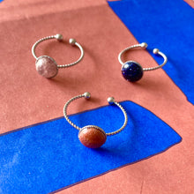 Charger l&#39;image dans la galerie, Bague en acier et pierres