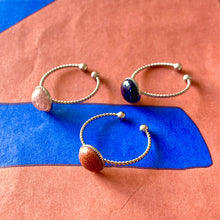 Charger l&#39;image dans la galerie, Bague en acier et pierres