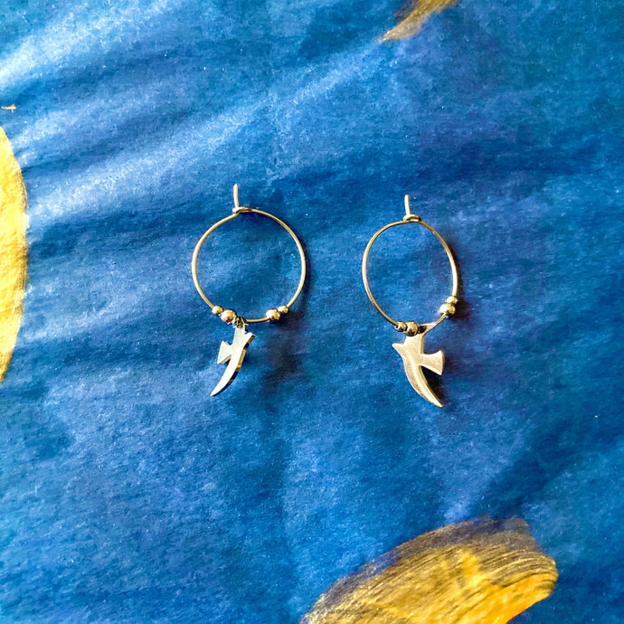 Créoles hirondelles en acier