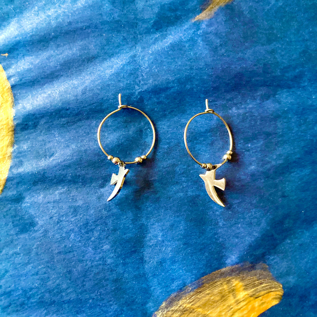 Créoles hirondelles en acier