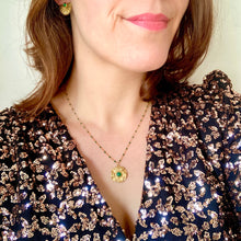 Charger l&#39;image dans la galerie, Collier rubis zoisite en acier doré