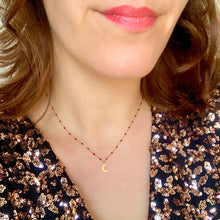 Charger l&#39;image dans la galerie, Collier lune en acier doré