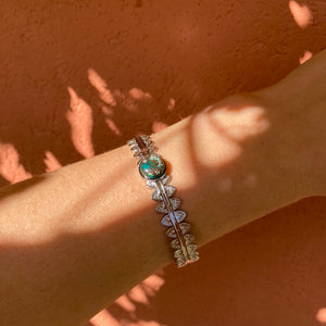 Bracelet jonc inoxydable & turquoise