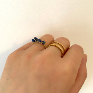 Bague Lapis dorée