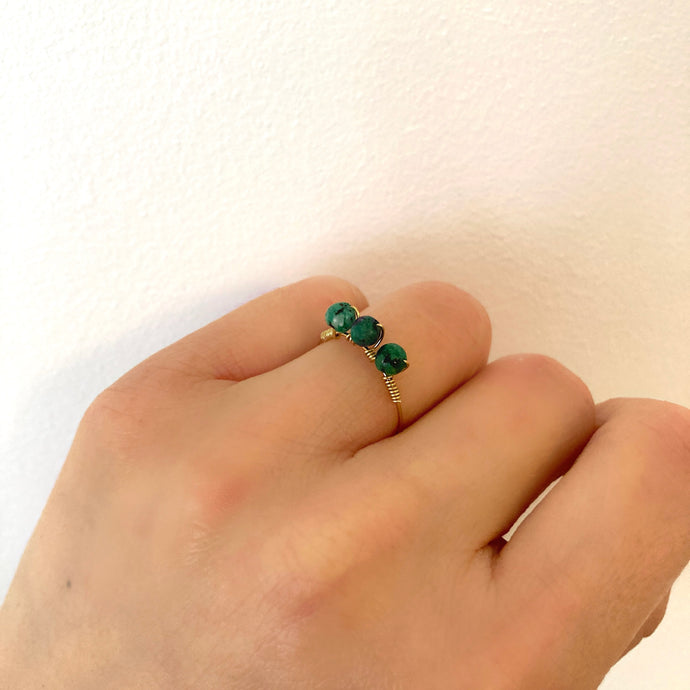 Bague Rubis zoisite dorée