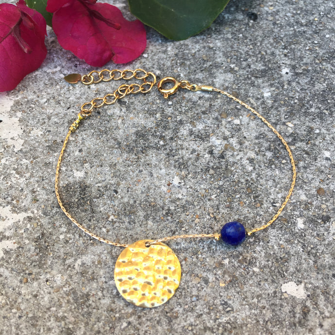 Bracelet doré & lapis lazuli