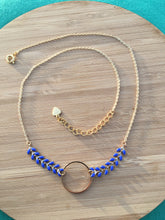 Charger l&#39;image dans la galerie, Collier épis bleu roi &amp; doré