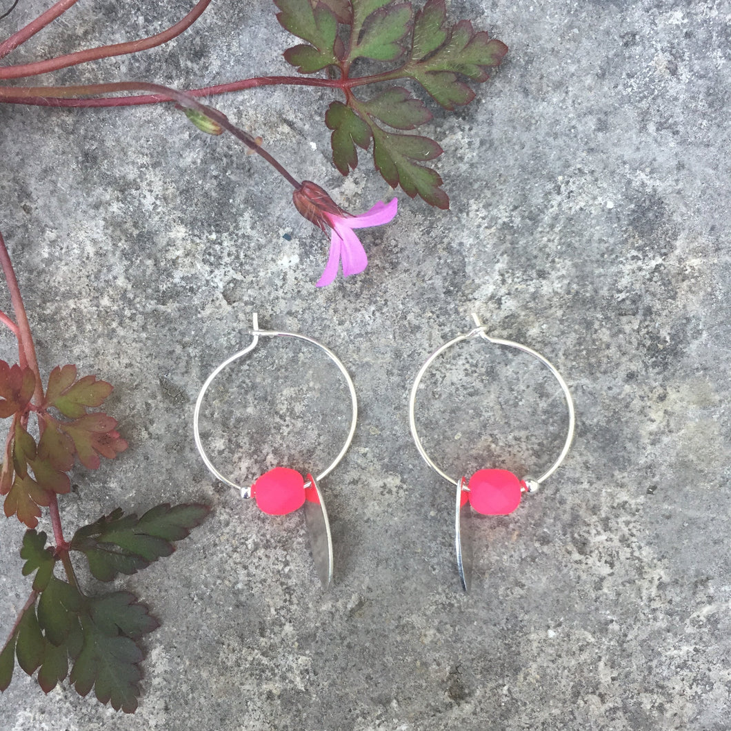Boucles d'oreilles géranium