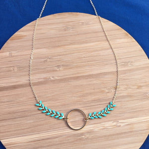 Collier épis turquoise & doré