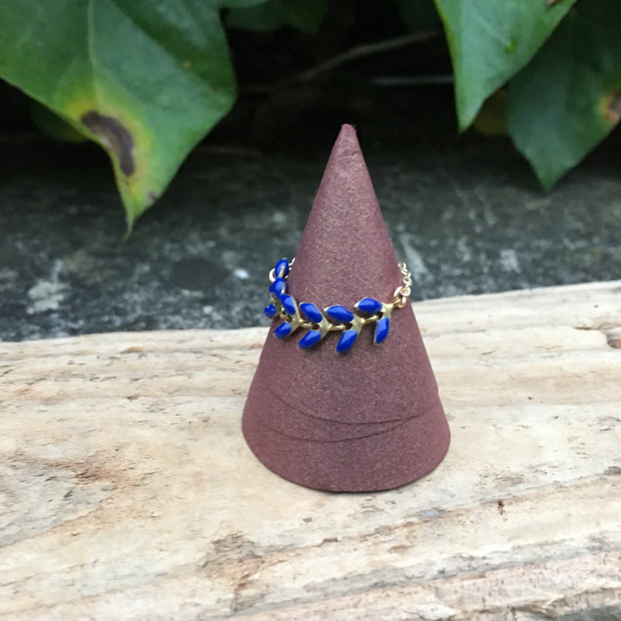 Bague chaîne épis bleu nuit