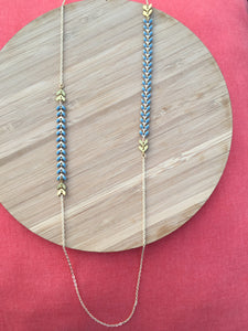 Sautoir gris & doré