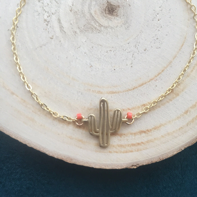 Bracelet cactus corail