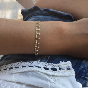 Bracelet chaîne gouttes blanc