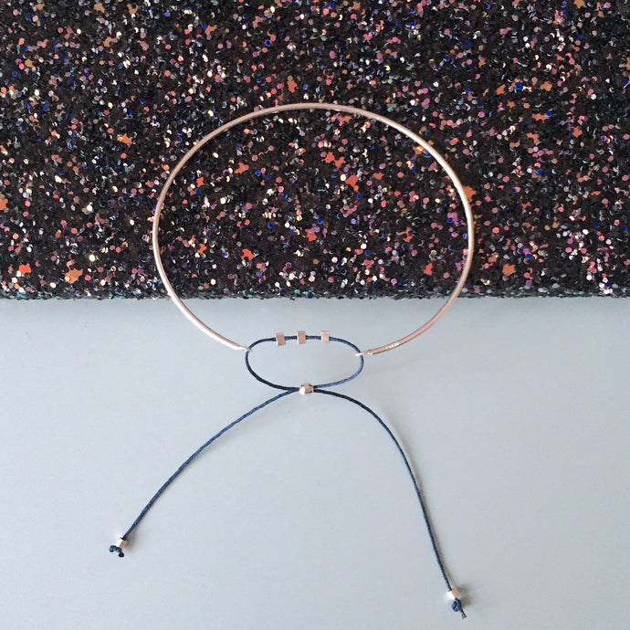 Bracelet jonc en argent minuit