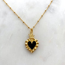 Charger l&#39;image dans la galerie, Collier Coeur ex-voto plaqué or