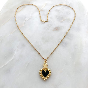 Collier Coeur ex-voto plaqué or