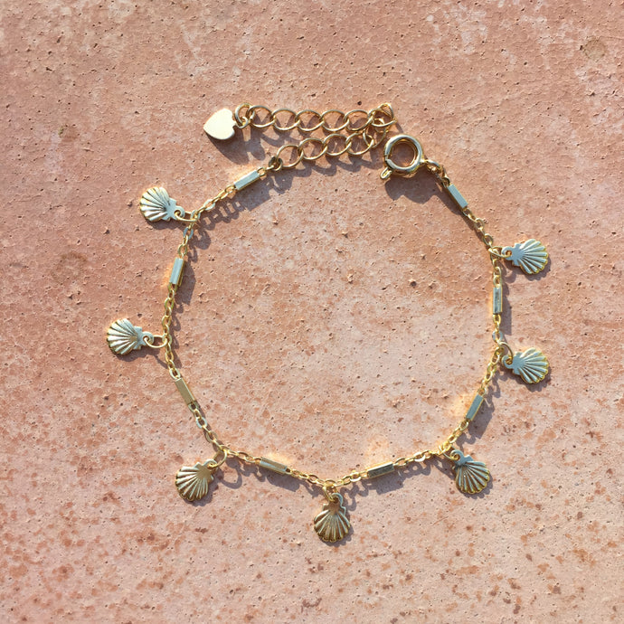 Bracelet coquillage doré