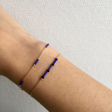 Charger l&#39;image dans la galerie, Bracelet doré et pointillés bleu roi