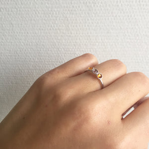Bague argentée & Swarovski opale et rose